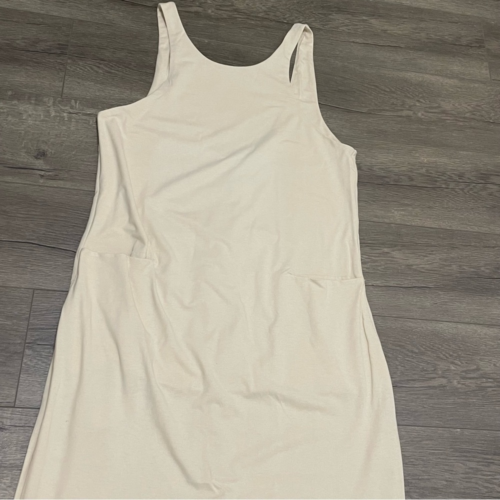 Lunya Restore Pocket Jumpsuit Latte White Tapered Skinny Leg Loungewear Sz XL. - Picture 8 of 12